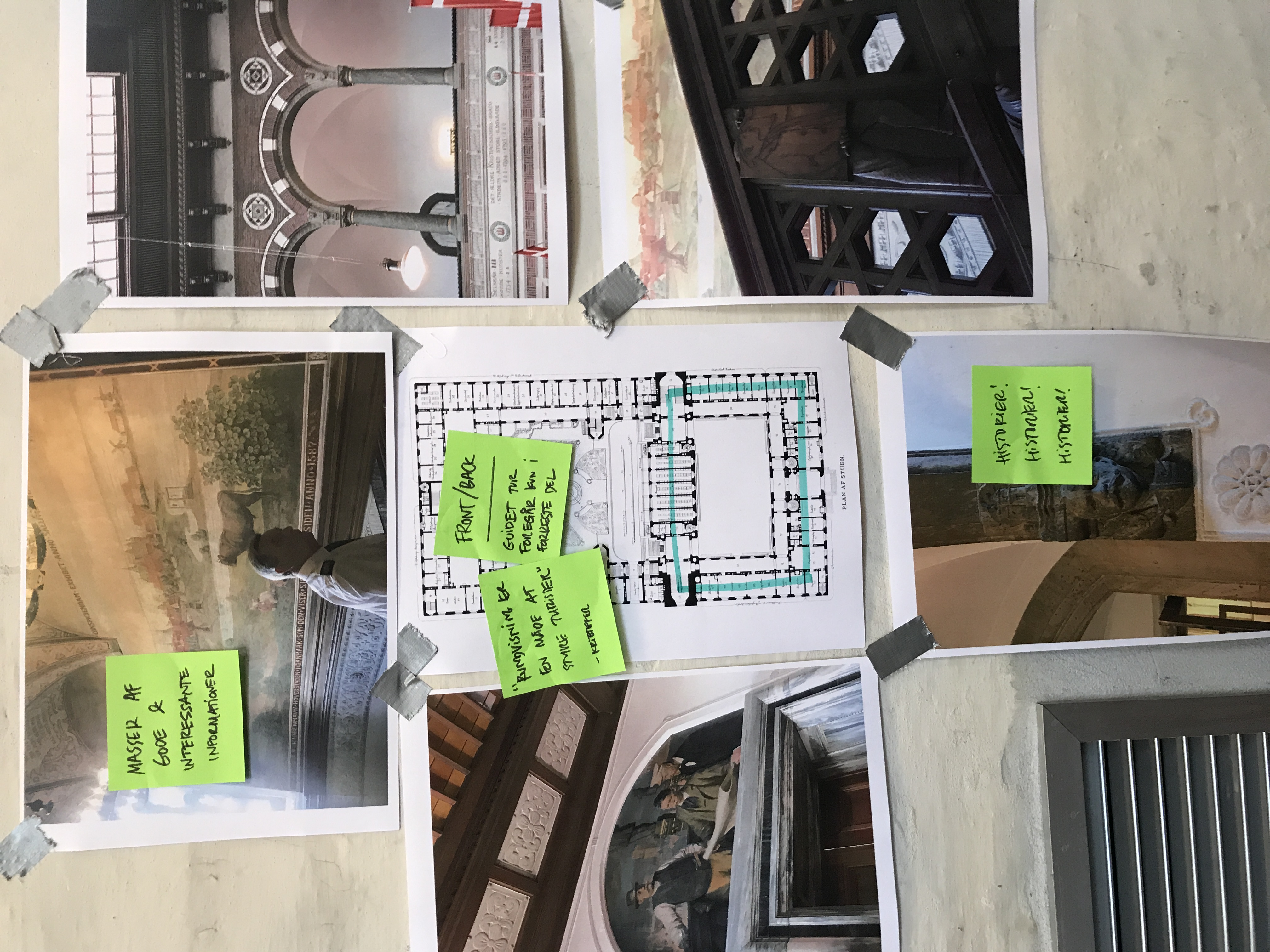 Close-up of our findings wall